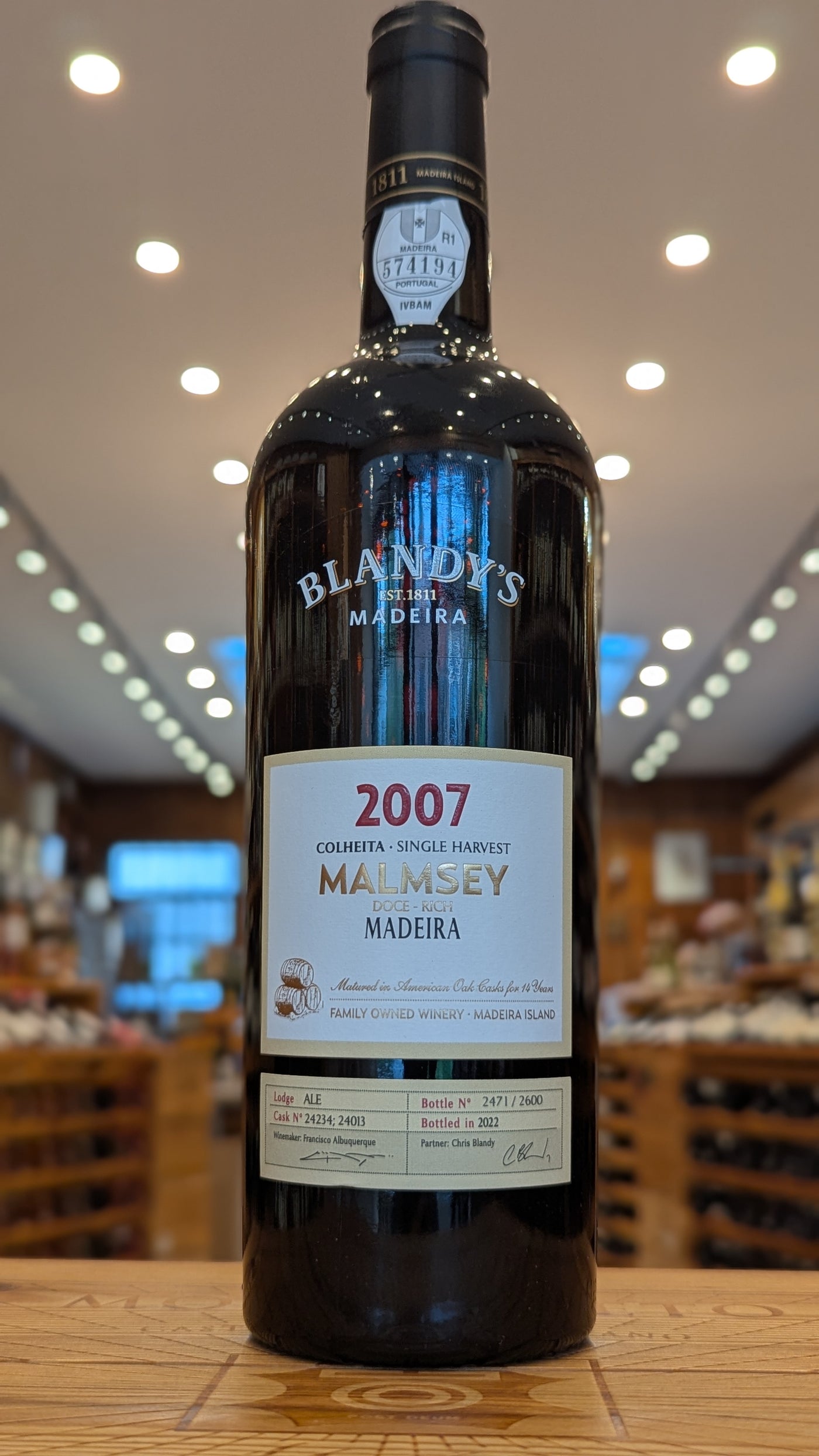 Blandy's Malmsey Colheita Madeira 2007